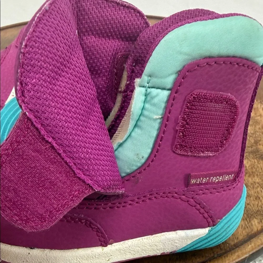 Merrell Boots Kids Toddler 6 Bare Steps Puffer Purple Blue Winter Snow
